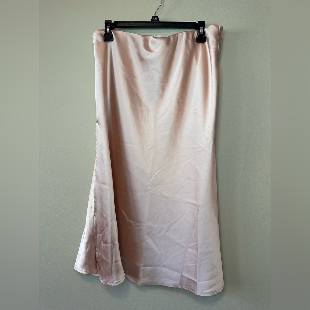 Baby pink midi skirt